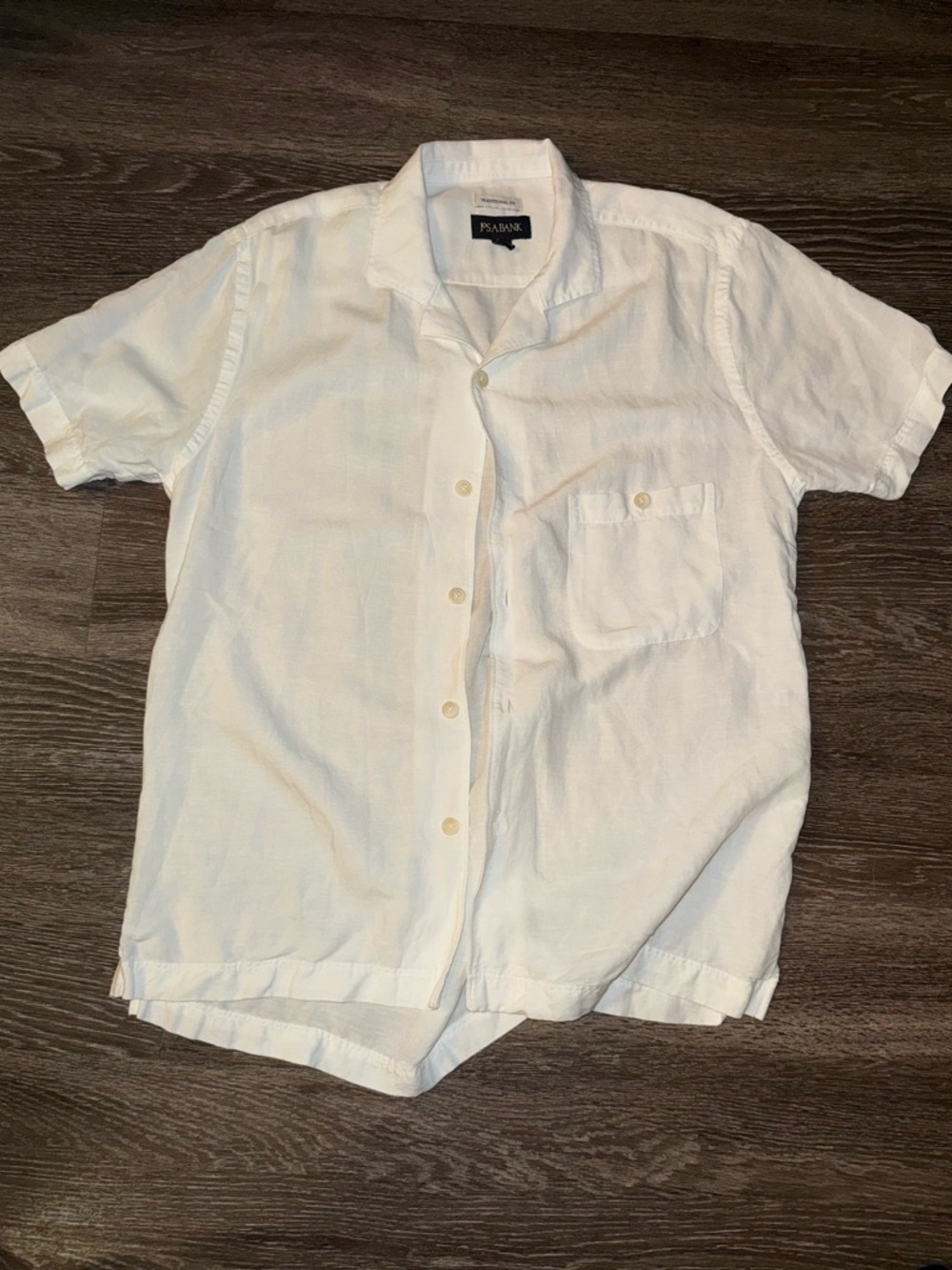 Men’s Medium White flowy linen shirt short sleeve